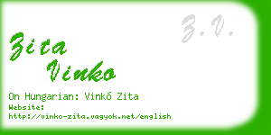 zita vinko business card